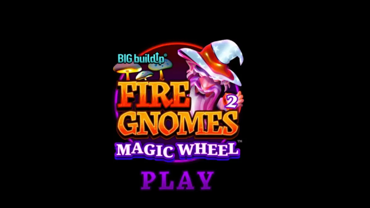 Tampilan visual slot Fire Gnomes 2 Magic Wheel dengan tema jamur dan gnome.